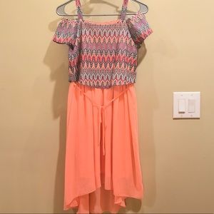 Pink Cold Shoulder Dress